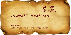 Vancsó Petúnia névjegykártya